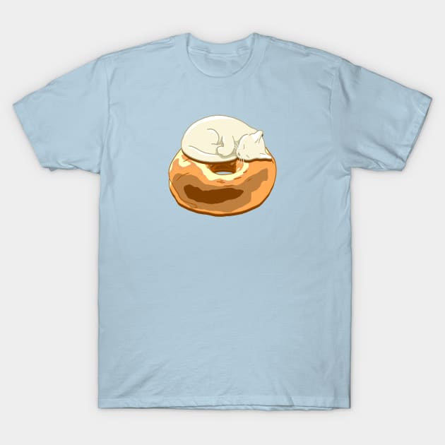 Bagel Cat - White T-Shirt by CCDesign